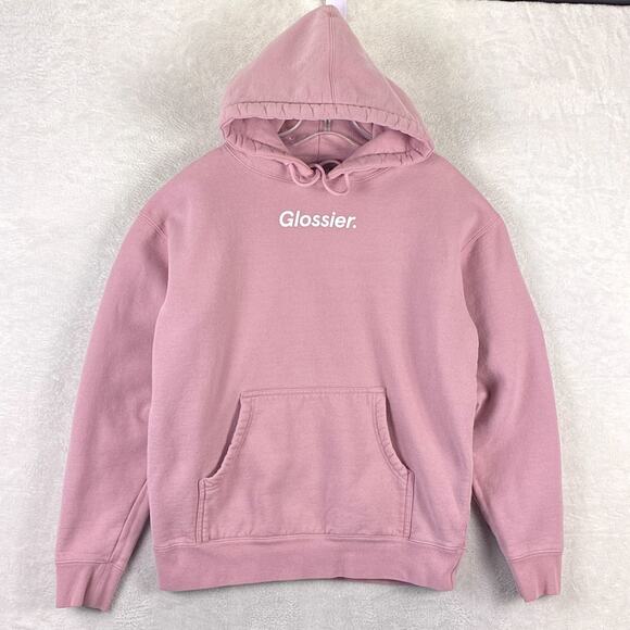Glossier Tops - Glossier Hoodie Pullover Womens M Pink Classic Streetwear Preppy Yoga Workout